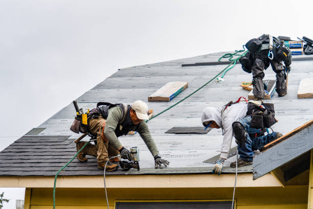 Professional Roof Installation technician working in Center Moriches, NY